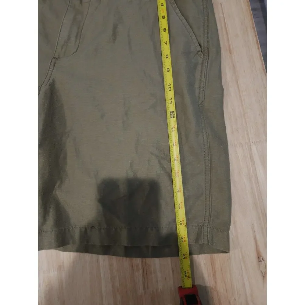 Tori Richard Shorts Men size 36 Green Linen Cotten Blend Flat Front Breathable